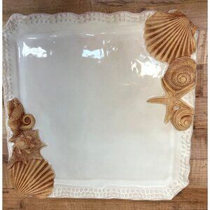 Studio Art Pottery Leo and Karin Villaroman Square Plate Sea Life Coastal Decor